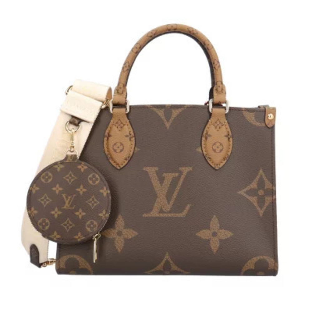 Louis Vuitton On The Go Monogram Giant Shoulder Bag Canvas Brown